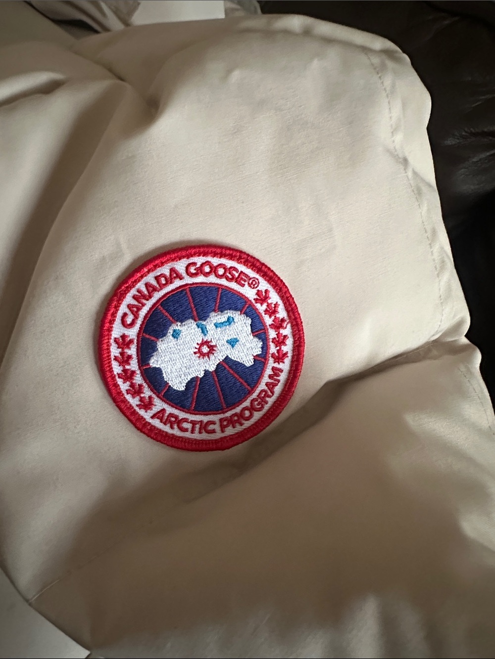 Canada Goose Light Beige Women's Down Puffer Coat with Fur-Trim Hood - Picture 14 of 14